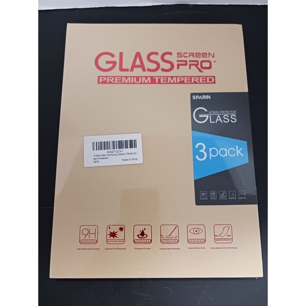 Sparin Glass Screen Protector Premium Tempered 3pk Samsung Galaxy Tablet NEW